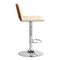 Armen Living Thierry Adjustable Swivel Cream Faux Leather with Walnut Back and Chrome Bar Stool LCTHBAWACR - alternate 5